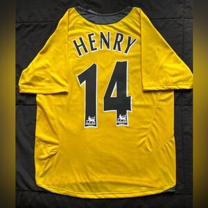 Henry #14 Arsenal Retro Yellow Soccer Jersey 2005 Thierry Third Kit